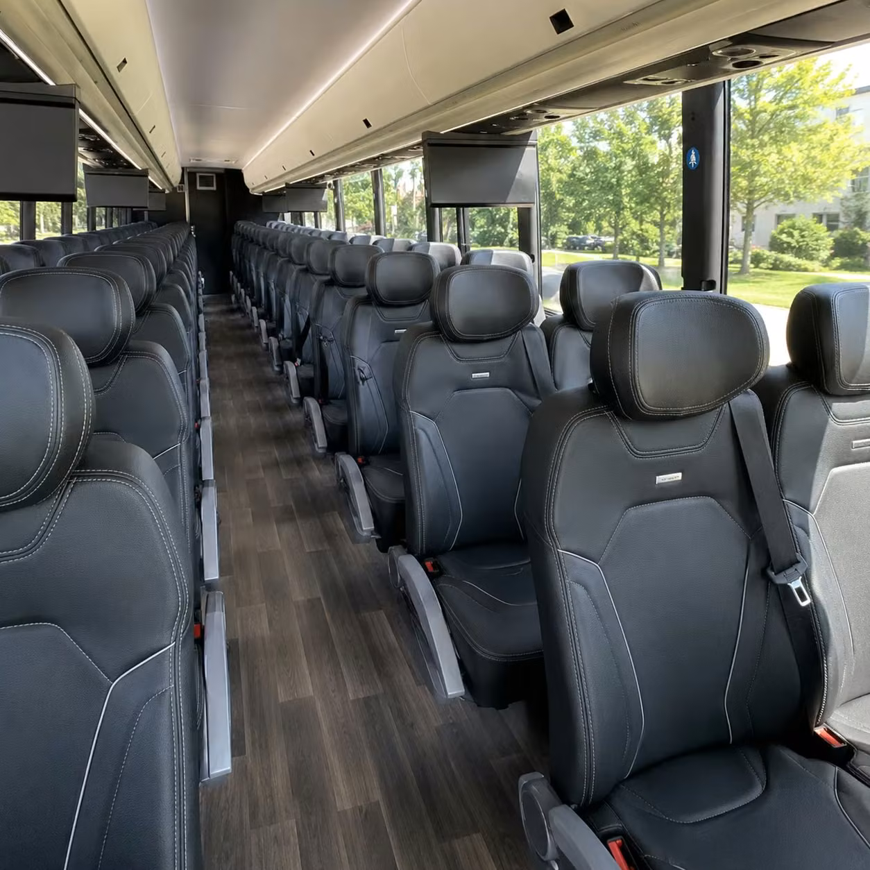 56 passenger charter bus inside