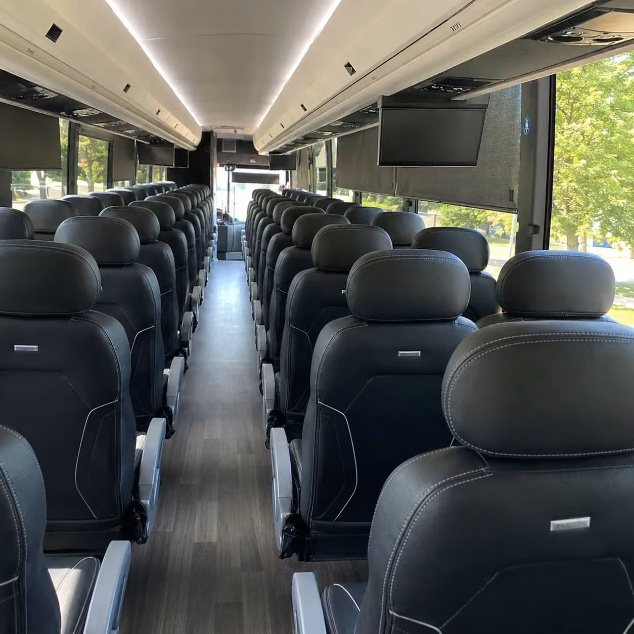 56 passenger charter bus interior